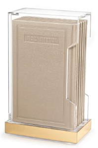 Picture of Lucite Bencher Holder Includes Set Of 6 Tall Faux Leather Benchers Hebrew Ashkenaz Gold [Hardcover]